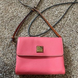 Dooney & Bourke bubble gum pink pebble leather crossbody purse bag